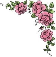 Roses Corner Border drawing