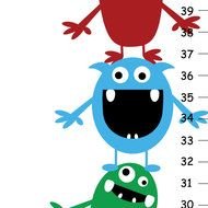 Childrens Growth Chart Cute Little Monsters