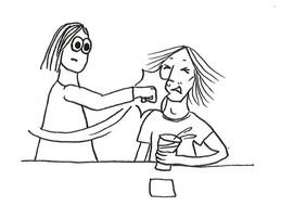 woman punching man in face