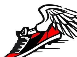 Colorful track and field shoes clipart