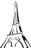 white silhouette of the Eiffel Tower