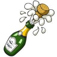 Popping Champagne drawing