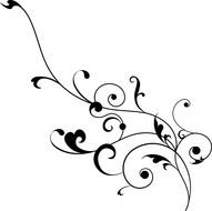 black patterned branch on a white background