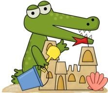Clipart of the playing alligator