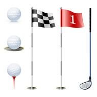 drawing of Golf Balls and flags