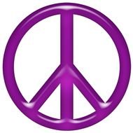 Purple Peace Sign, 3d render