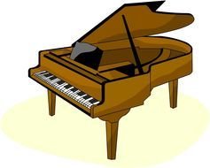 painted brown piano on a light background