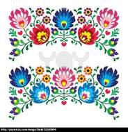 Traditional Vector Pattern Form Poland Paper Catouts Style Isolated
