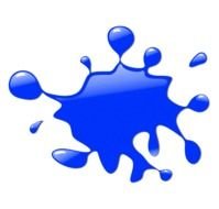 blue water splash on the white background