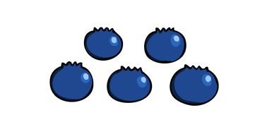 five blue berries as a picture for clipart