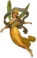 vintage image of a fairy in a golden dress