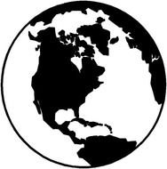 Clipart of black and white globe