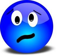 blue ball with facial expression