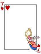rabbit with a clock near the playing card