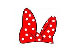 Red wite Minnie Mouse Bow drawing