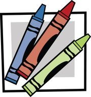 three colorful markers on pad, drawing