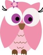 painted pink cartoon owl