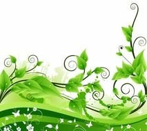 Fresh Green Floral Background Free Vector Graphics All Web