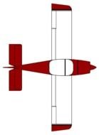 painted red-white plane top view