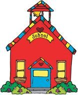 bright vintage School House, drawing