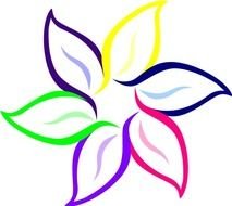 clipart of the colorful flower leaves