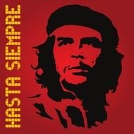 Che Guevara portrait on the red background