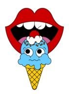 Animated Ice Cream With Face drawing
