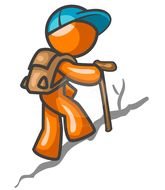 Orange Man Hiking drawing