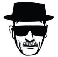 black and white sketch of a man's face in sunglasses and a hat
