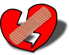 Clipart of broken heart