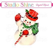 Vintage Digital Frosty The Snowman Cute Instant