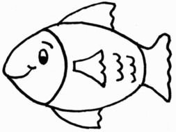 painted fish in coloring book