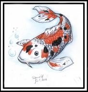 Koi Coloring Page drawing