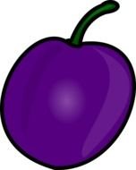 Violet plum fruit clipart