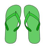 Green Flip Flops clipart