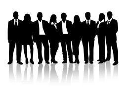 black silhouettes of business people as a picture for clipart