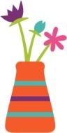 flower in color vase drawing