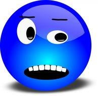 annoyed blue smiley face