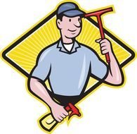 Window Cleaning man drawing