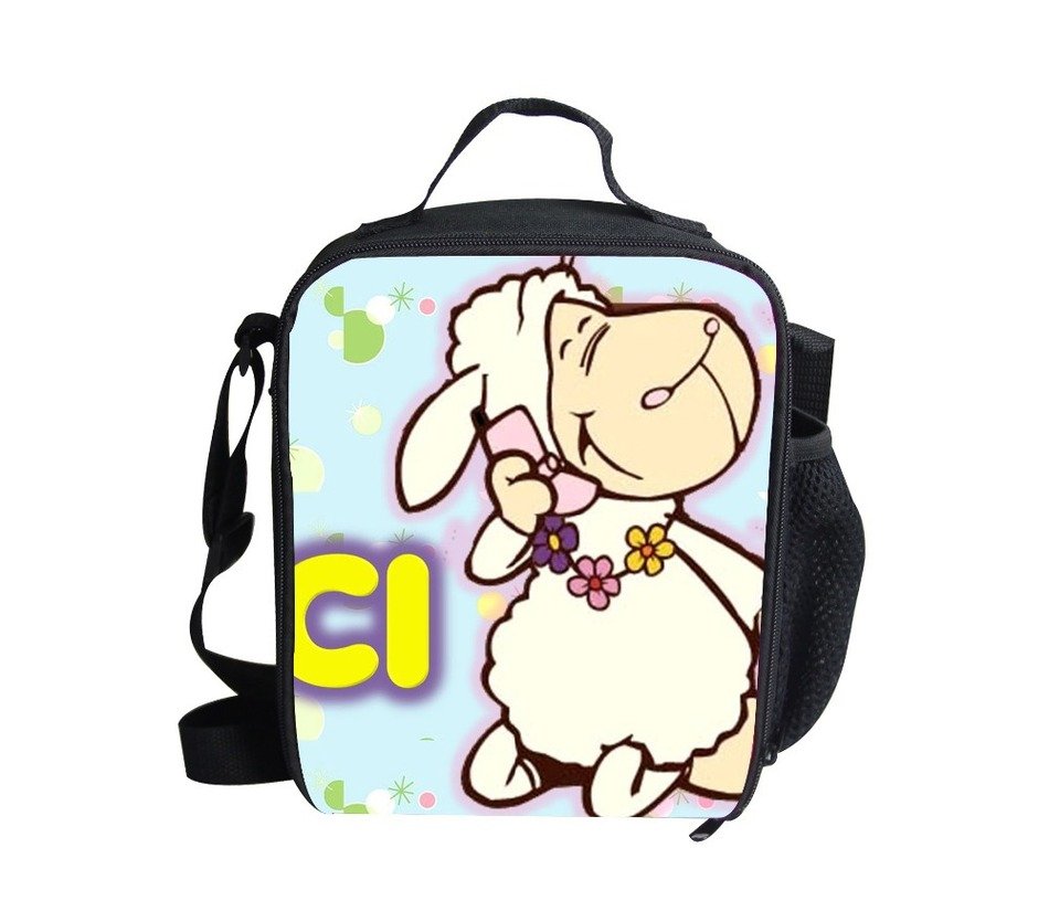 school backpack with the image of sheep