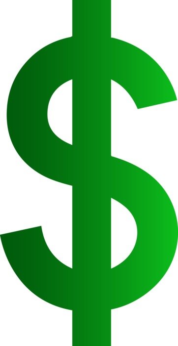 Green Dollar Sign black background Free