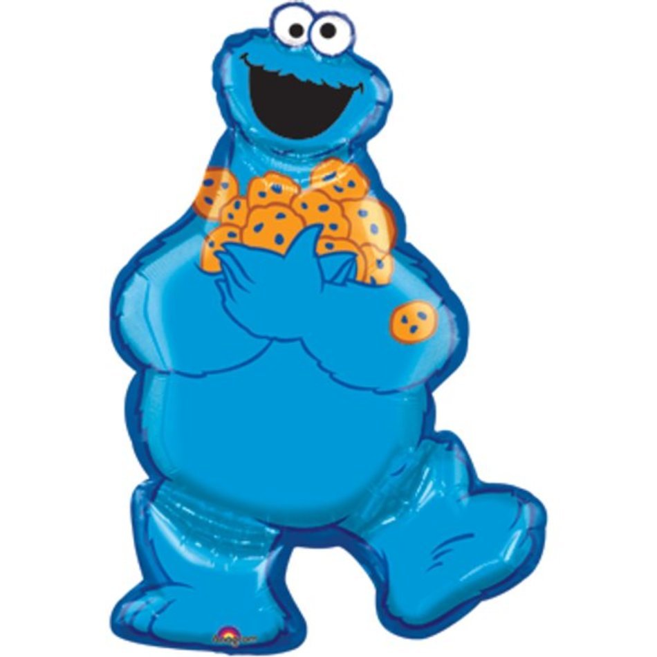 Sesame Street Cookie Monster Supershape Foil Balloon At Birthday