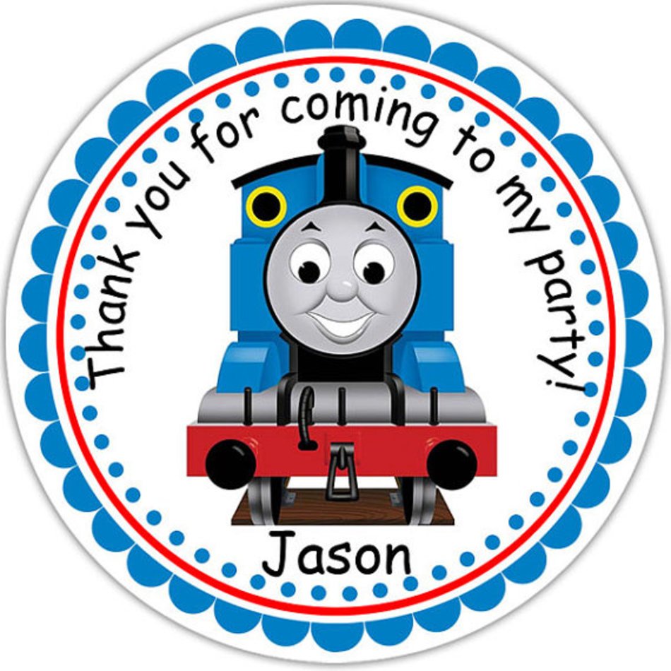 Thomas The Train Personalized Stickers Party Favor Tags Thank You