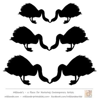 Pair Of Swans Silhouette Template Sets For Mixed Media