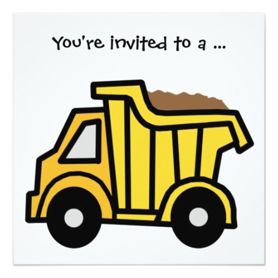 Cartoon Dump Truck Boy Birthday Party 525x525 Square Paper