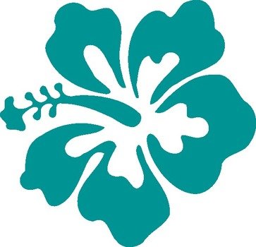 Hibiscus Teal & Green At Clkercom Vector Online