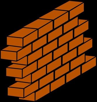 Orange Brick Wall At Clkercom Vector Online clipart
