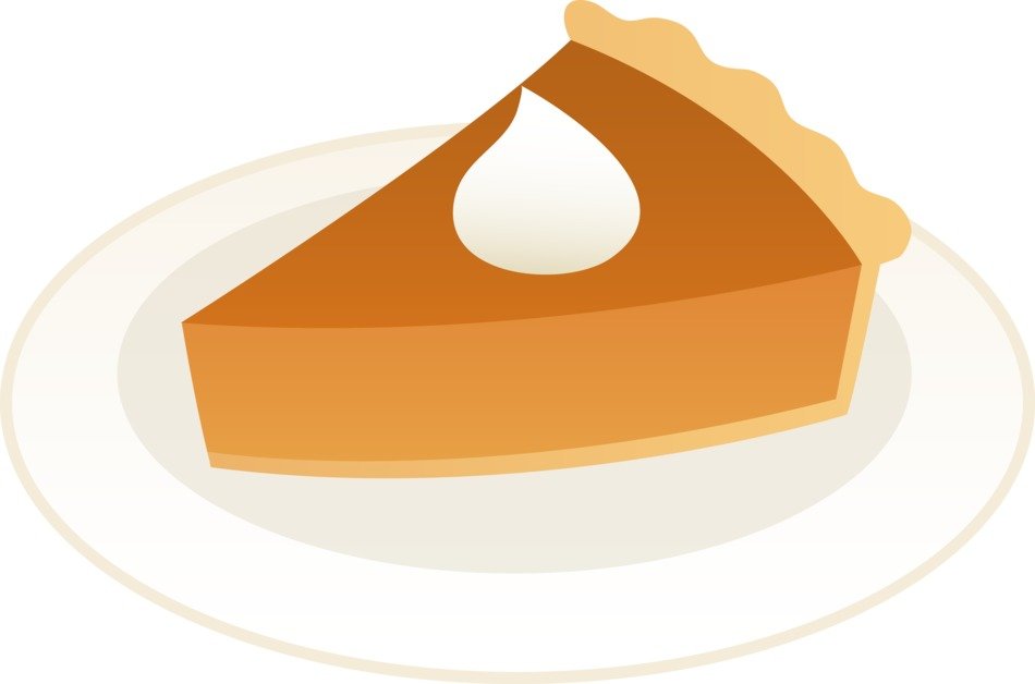 drawn piece of pumpkin pie with cream