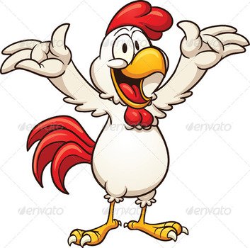 Happy Cartoon Chicken Animals Characters