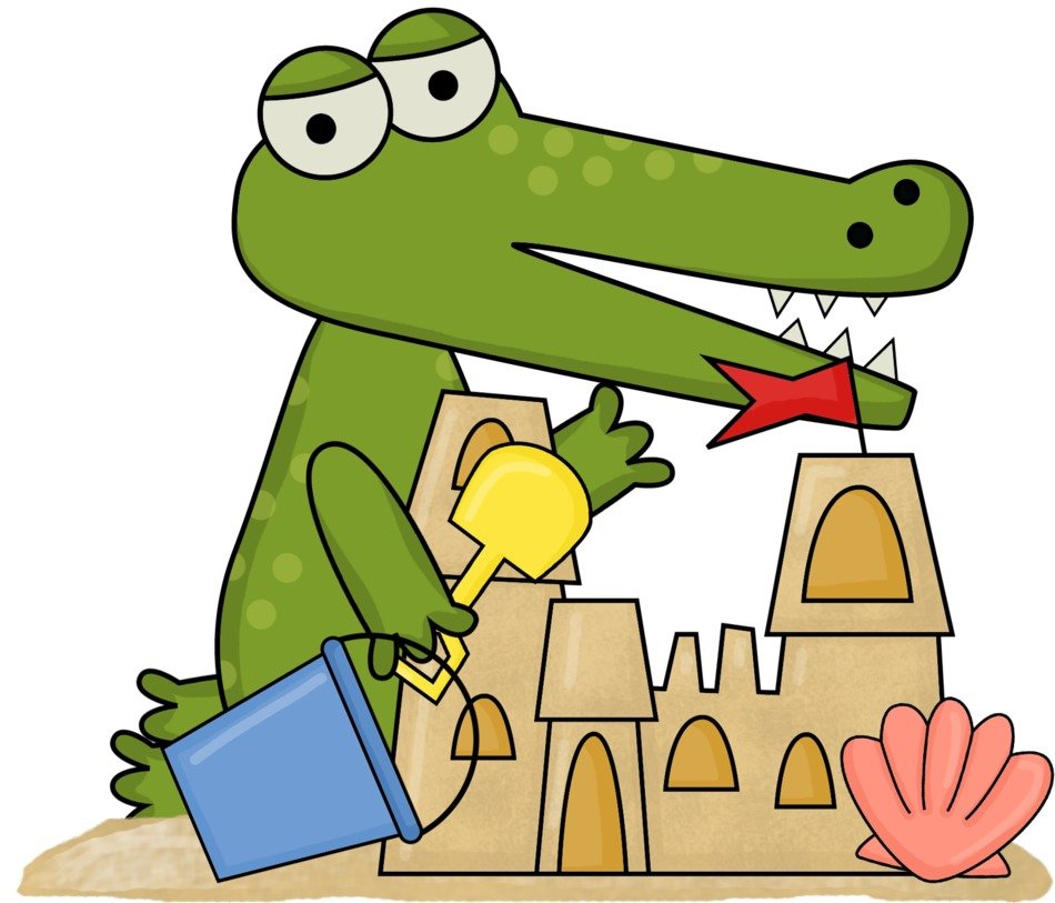Clipart of the playing alligator